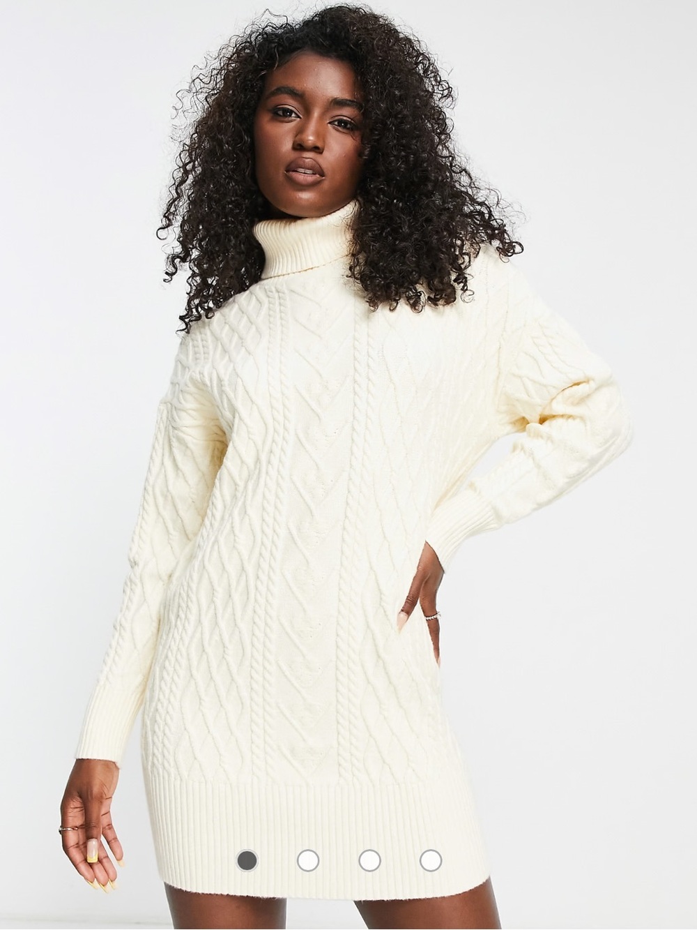 ASOS // NWT The Frolic cable knit roll neck mini sweater dress